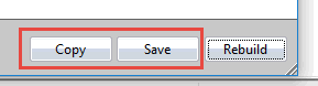 copy and save buttons