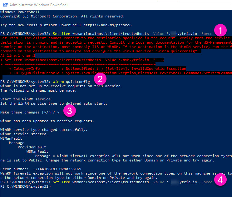 Troubleshoot Force Sync error (WinRM)